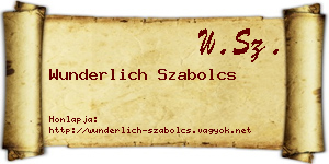 Wunderlich Szabolcs névjegykártya